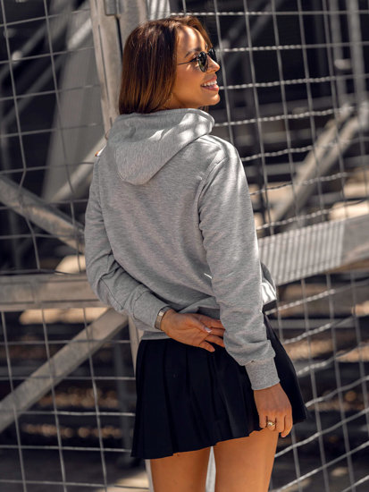 Sudadera con capucha con impresión para mujer gris Bolf HL9261