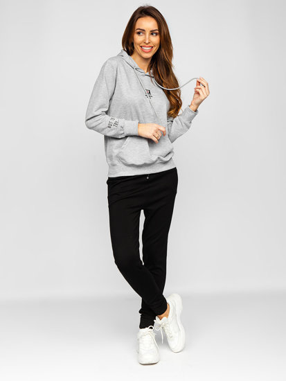 Sudadera con capucha con impresión para mujer gris Bolf HL9265