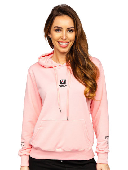 Sudadera con capucha con impresión para mujer rosa Bolf HL9265