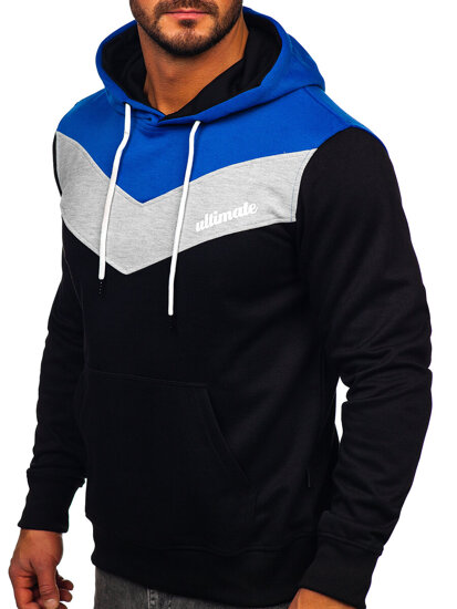 Sudadera con capucha e impresión para hombre azul medio Bolf W3878