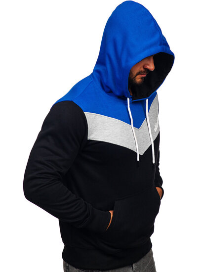 Sudadera con capucha e impresión para hombre azul medio Bolf W3878