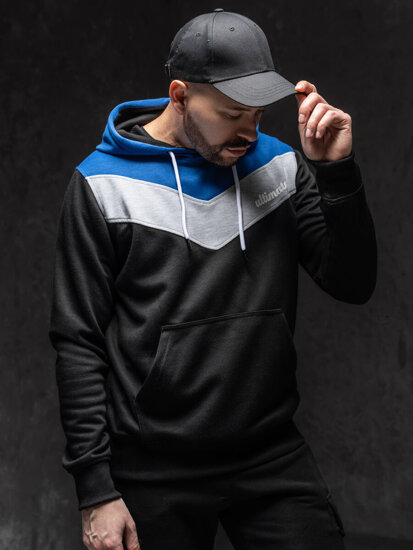 Sudadera con capucha e impresión para hombre azul medio Bolf W3878A1