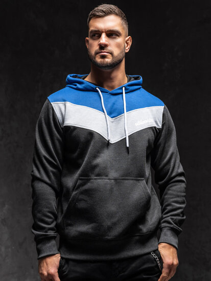 Sudadera con capucha e impresión para hombre grafito Bolf W3878A1