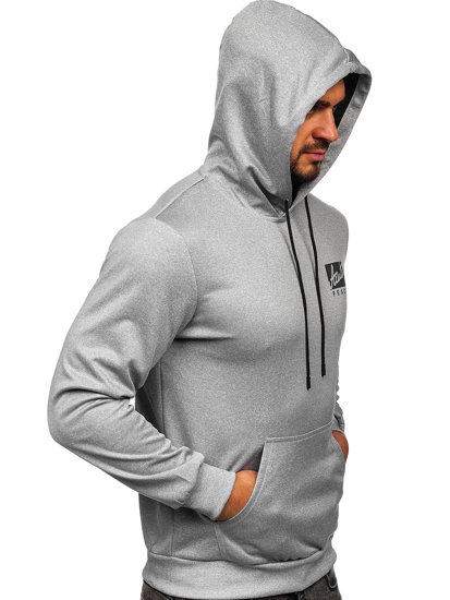 Sudadera con capucha e impresión para hombre gris Bolf HY971