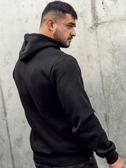 Sudadera con capucha e impresión para hombre negro Bolf 6136A