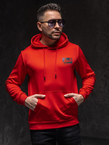 Sudadera con capucha e impresión para hombre rojo Bolf HY971A1