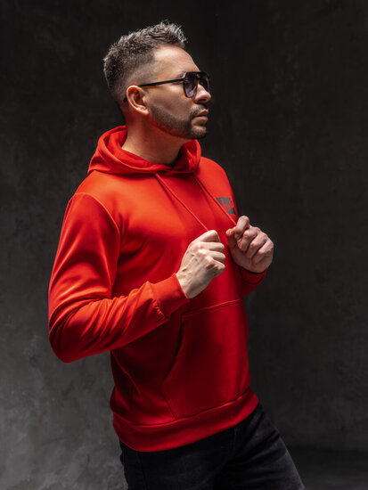 Sudadera con capucha e impresión para hombre rojo Bolf HY971A1