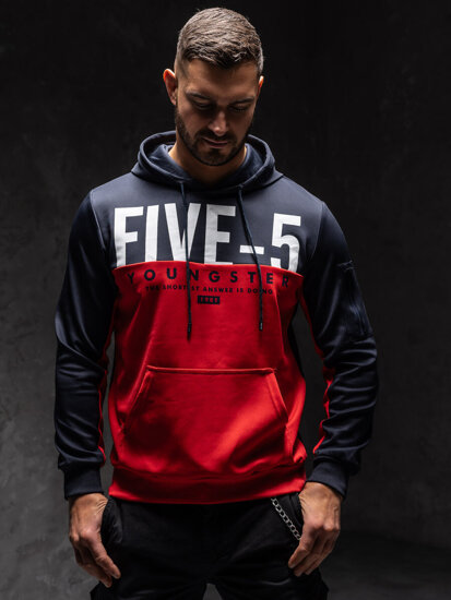 Sudadera con capucha e impresión para hombre rojo Bolf HY972A1