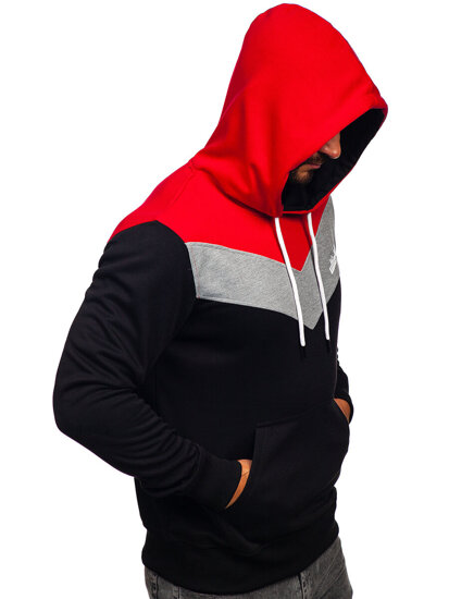 Sudadera con capucha e impresión para hombre rojo Bolf W3878