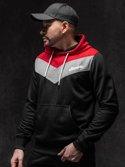 Sudadera con capucha e impresión para hombre rojo Bolf W3878A1