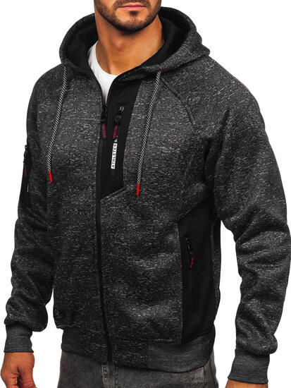 Sudadera con capucha forrada para hombre grafito Bolf TC1306