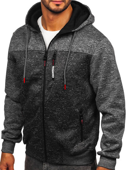 Sudadera con capucha forrada para hombre grafito Bolf TC1308