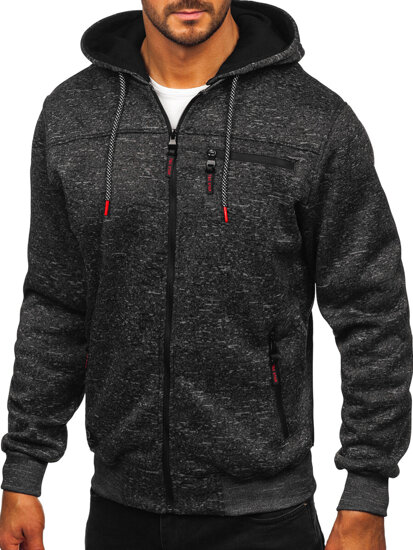 Sudadera con capucha forrada para hombre grafito Bolf TC1313