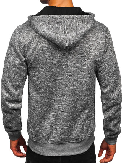 Sudadera con capucha forrada para hombre gris Bolf TC1313