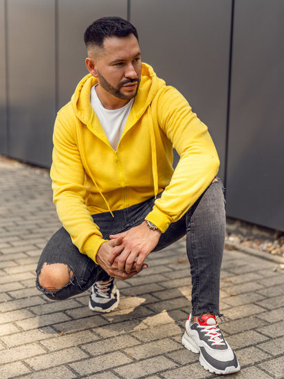 Sudadera con capucha para hombre amarillo Bolf 2008A