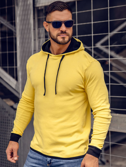 Sudadera con capucha para hombre amarillo y negro Bolf 145380