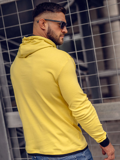 Sudadera con capucha para hombre amarillo y negro Bolf 145380