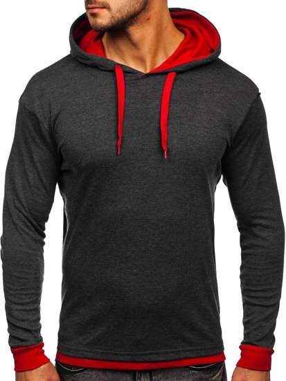 Sudadera con capucha para hombre antracita Bolf 145380