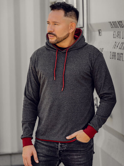 Sudadera con capucha para hombre antracita Bolf 145380