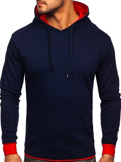 Sudadera con capucha para hombre azul oscuro Bolf 145380-1