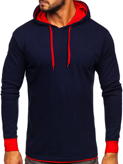 Sudadera con capucha para hombre azul oscuro Bolf 146312