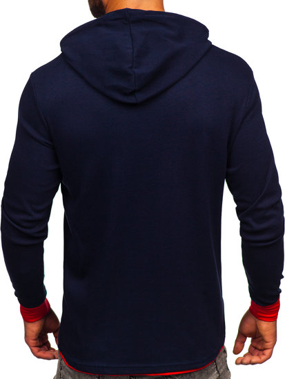 Sudadera con capucha para hombre azul oscuro Bolf 146312