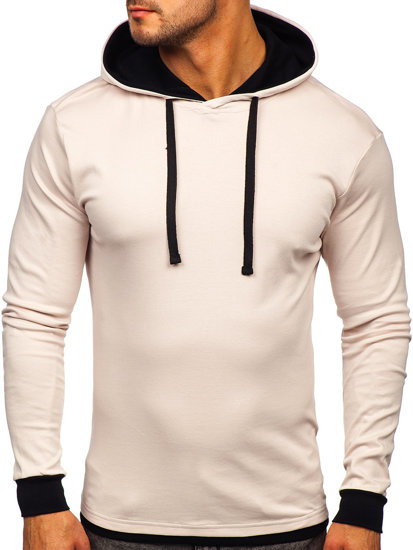 Sudadera con capucha para hombre beige y negro Bolf 145380