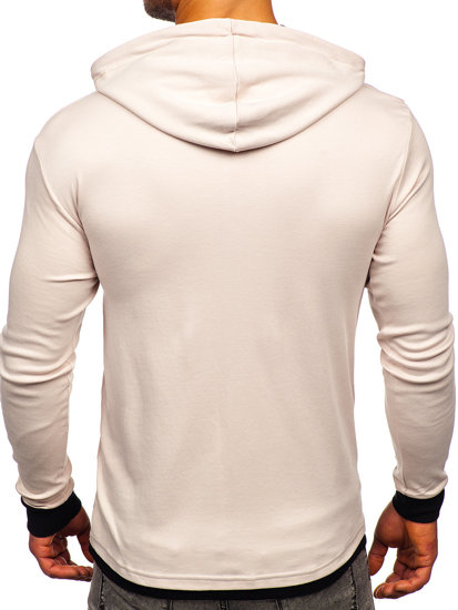 Sudadera con capucha para hombre beige y negro Bolf 145380