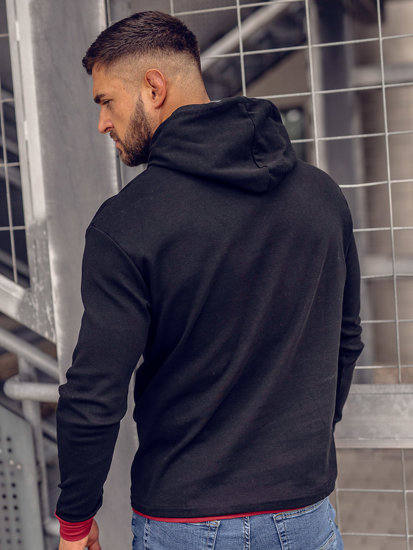 Sudadera con capucha para hombre negro Bolf 145380