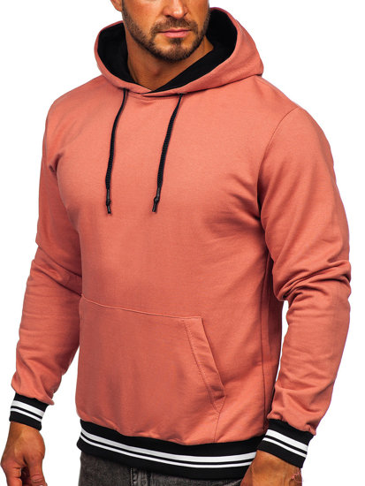 Sudadera con capucha para hombre rosa salmón Bolf 145369