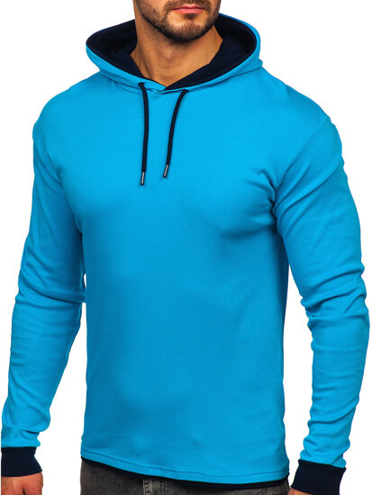 Sudadera con capucha para hombre turkusowa Bolf 145380