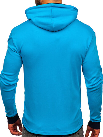 Sudadera con capucha para hombre turkusowa Bolf 145380