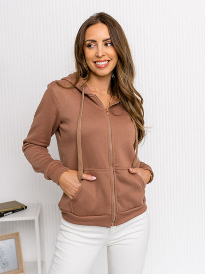 Sudadera con capucha para mujer beige Bolf W03BA