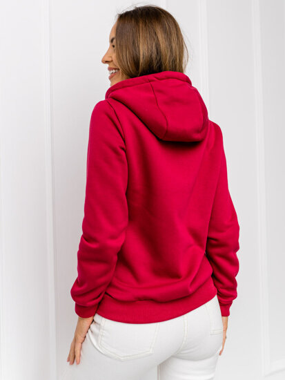 Sudadera con capucha para mujer burdeos Bolf W03BA