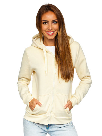 Sudadera con capucha para mujer ecrú Bolf W03B