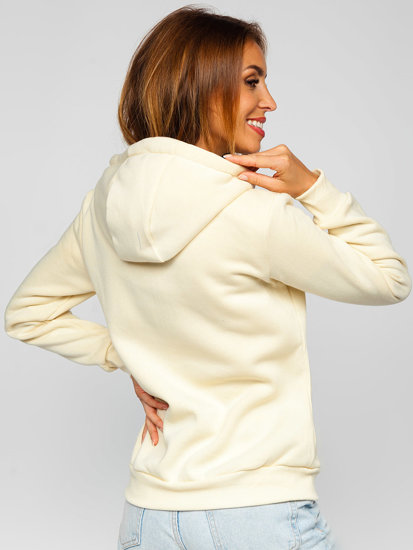 Sudadera con capucha para mujer ecrú Bolf W03B