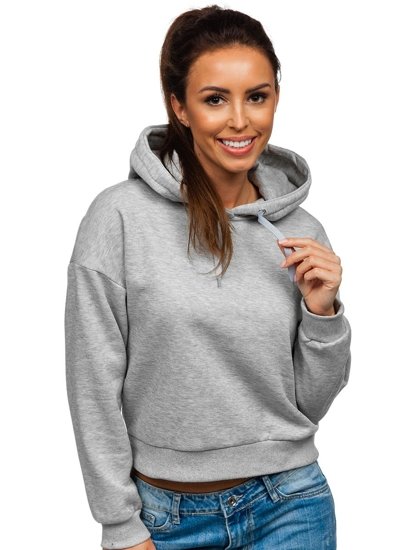 Sudadera con capucha para mujer gris Bolf KSW2019