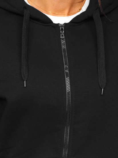 Sudadera con capucha para mujer negro Bolf W03B