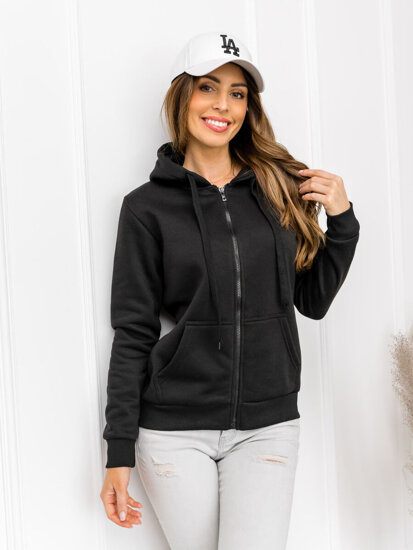 Sudadera con capucha para mujer negro Bolf W03BA