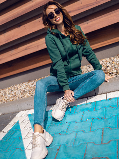 Sudadera con capucha para mujer verde Bolf W03B