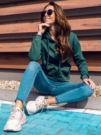 Sudadera con capucha para mujer verde Bolf W03B