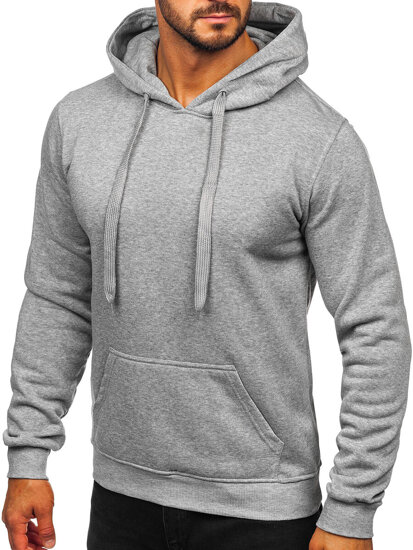 Sudadera con capucha tipo canguro para hombre gris Bolf MB001