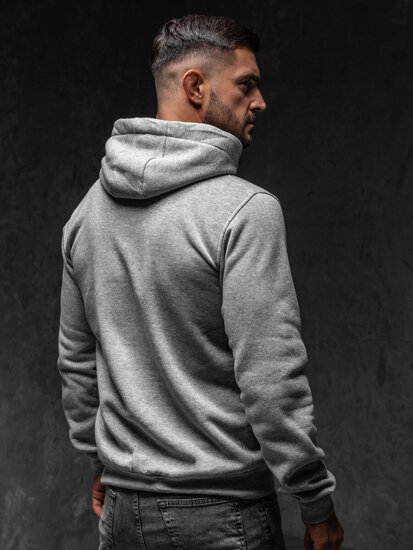 Sudadera con capucha tipo canguro para hombre gris Bolf MB001A1