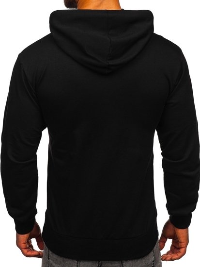 Sudadera con estampado con capucha para hombre negro Bolf 6140