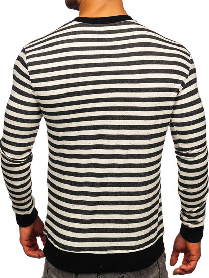 Sudadera con estampado sin capucha para hombre negro Bolf 71