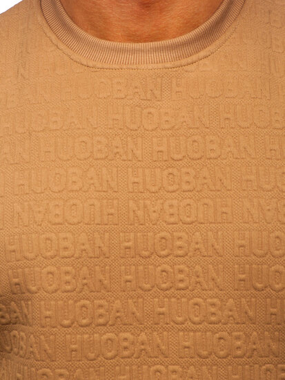 Sudadera con impresión sin capucha para hombre beige Bolf LJ0599