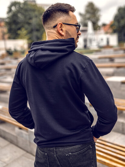 Sudadera con impresión y capucha para hombre azul oscuro Bolf 6146A