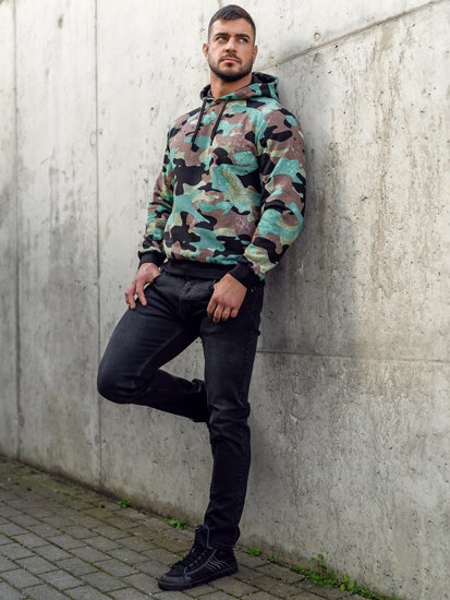 Sudadera de camuflaje con capucha para hombre verde Bolf 141023A