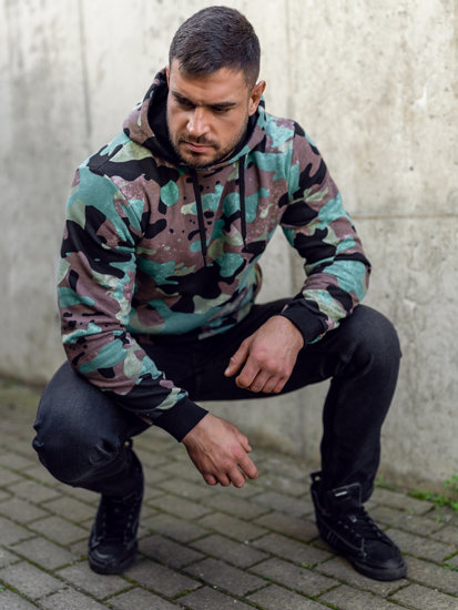 Sudadera de camuflaje con capucha para hombre verde Bolf 141023A