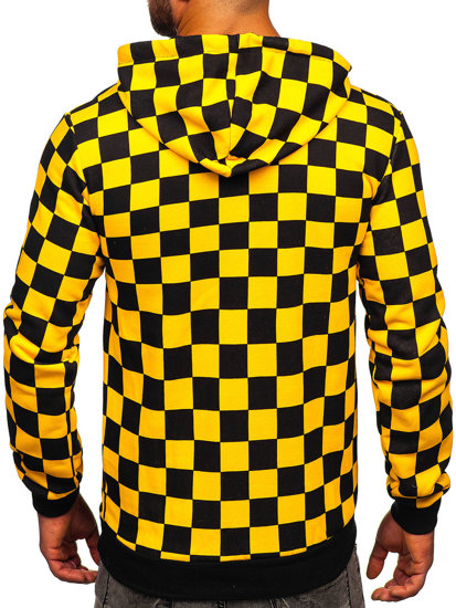 Sudadera estampada con capucha para hombre color amarillo Bolf 141028